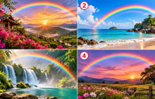 Bạn ấn tượng với hình ảnh cầu vồng nào nhất?
