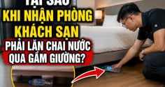 Tại sao khi nhận phòng khách sạn phải lăn chai nước qua gầm giường?
