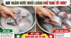 Ngâm cá với nước gạo hay ngâm nước muối loãng khử tanh tốt hơn?