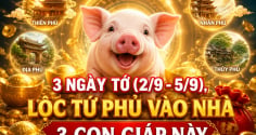 3 ngày tớ (2/9 - 5/9), Lộc tứ phủ vào nhà 3 con giáp này