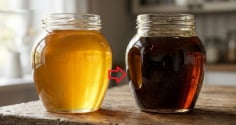Mật ong đang vàng óng chuyển sang sậm đen là vì sao?