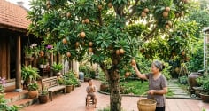 Trồng lựu hay hồng xiêm trong sân vườn: Chọn đúng cây có thể giúp không gian sống thêm vượng khí