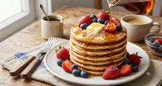 Chỉ vài nguyên liệu quen thuộc, làm bánh pancake mềm xốp thơm ngon khiến cả nhà ăn hết veo