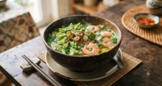 Hoa thiên lý nấu tôm ngon