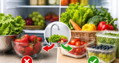 Có nên rửa sạch rau và hoa quả trước khi cất trong tủ lạnh?