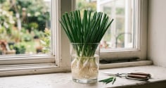 Mẹo trồng hành lá trong cốc nước, cắt nhiều lứa vẫn xanh tốt