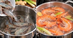 Luộc tôm nên cho vào từ nước lạnh hay nước sôi?