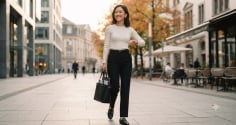 Áo thun dài tay mùa thu: 5 cách phối đồ đơn giản giúp chị em mặc đẹp, thanh lịch
