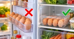 Cất trứng ở cửa tủ lạnh có nên không?