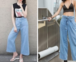 6 phong cách quần jeans lửng ống rộng hot trend mùa hè