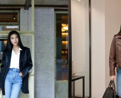 Áo da + quần jeans: Cặp bài trùng tôn dáng, kéo dài đôi chân, mang lại sự sành điệu cho phong cách