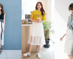 Chân váy ren mang đến diện mạo nữ tính và quyến rũ cho nàng bánh bèo