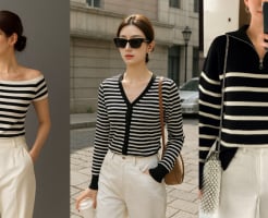 Áo kẻ ngang – “vũ khí” mặc đẹp mùa thu, diện là xinh, không bao giờ lỗi mốt