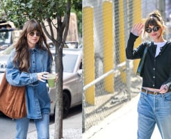 Học mỹ nhân '50 sắc thái' cách mix quần jeans sang xịn min