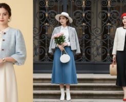 Áo khoác ngắn phối váy dài: Thanh lịch, tôn dáng, mặc đẹp cả mùa đông