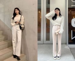 Cách phối quần ống rộng màu trắng giúp vóc dáng thon gọn và phong cách thanh lịch hơn