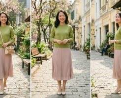 Cặp màu hồng – xanh “gây sốt” đầu xuân 2026: Công thức phối đồ tôn da trắng sáng, nâng tầm khí chất thanh lịch