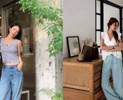 Công thức mix quần jeans ống rộng cho mùa hè: Mặc mát mà vẫn thời thượng