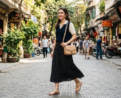 Váy chấm bi hè 2026 trở lại: Công thức mặc đơn giản nhưng tôn dáng bất ngờ