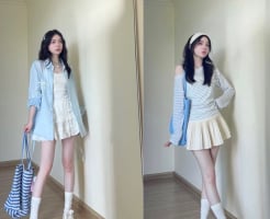 Mặc màu xanh dương mùa hè thế nào để vừa tươi tắn vừa thanh lịch?
