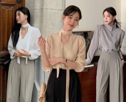 Quần âu ống suông là “vũ khí mặc đẹp” công sở vì phối với kiểu áo nào cũng thanh lịch