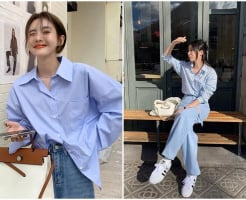Sơ mi xanh oversized – món đồ “quốc dân” giúp nàng công sở trẻ trung và thanh lịch