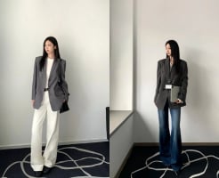 Màu xám lên ngôi trong xu hướng officecore, mang đến vẻ thanh lịch và quyền lực cho phụ nữ hiện đại