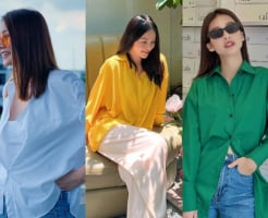 Hè này mặc sơ mi oversized thế nào cho đẹp? Học ngay 3 công thức từ Thanh Hằng, Phương Khánh và Khả Ngân