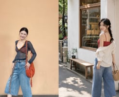 Quần jeans lửng ống rộng được yêu thích nhờ tôn dáng, mát mẻ và dễ phối đồ