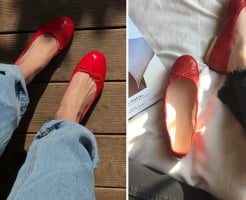 Giày búp bê đỏ trở thành xu hướng nổi bật của mùa hè
