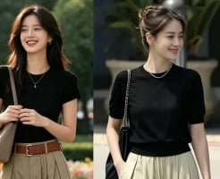Phụ nữ trung niên mặc đẹp mùa hè: Chỉ cần áo cơ bản và quần ống rộng là đủ thanh lịch