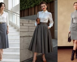 1 chân váy xám, 7 cách phối đồ giúp phụ nữ 30+ mặc đẹp cả tuần, thanh lịch đúng chất “old money”