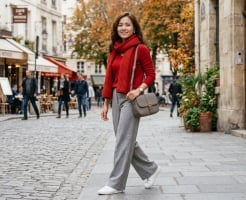 8 cách phối áo len đỏ đẹp và thanh lịch, giúp nàng nổi bật mùa thu đông