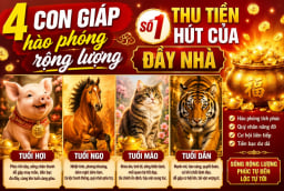 4 con giáp hào phóng rộng lượng, số 1 thu Tiền hút của đầy nhà