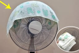 Đắp khăn lên quạt điện, mẹo hay không thể thiếu trong mùa hè