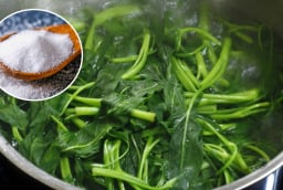 Vì sao cho muối khi luộc rau có thể giúp rau xanh hơn, không bị thâm đen?