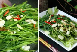 Làm thêm bước này khi nấu rau lang xào tỏi, đĩa rau giòn ngon, xanh mướt như nhà hàng