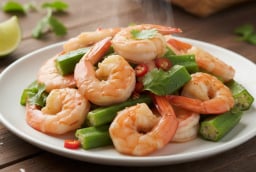 Đổi vị bữa cơm với củ năng xào tôm và đậu bắp giòn mát, lạ miệng