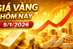 Bảng giá vàng 9999 24K 18K SJC DOJI PNJ hôm nay 5/1/2026