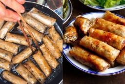 Mẹo rán nem không bị ngấm dầu, vỏ vàng ruộm, để lâu vẫn giòn