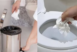 Giấy vệ sinh dùng xong nên vứt vào bồn cầu hay vứt vào thùng rác?