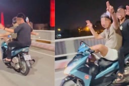 Thanh niên điều khiển xe máy bằng chân, khoe trên TikTok gây tranh cãi