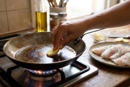 Vì sao đầu bếp thường chà gừng lên chảo trước khi chiên cá?