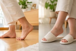 Nên đi chân trần hay đi dép trong nhà?