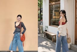 Quần jeans lửng ống rộng được yêu thích nhờ tôn dáng, mát mẻ và dễ phối đồ