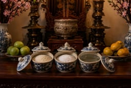 Chú ý nếu có đặt 3 hũ Gạo Muối Nước trên ban thờ phải biết điều này kẻo phạm kỵ