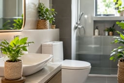 Vì sao nên đặt một chậu cây nhỏ trong nhà tắm, nhà vệ sinh?