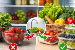 Có nên rửa sạch rau và hoa quả trước khi cất trong tủ lạnh?