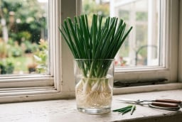 Mẹo trồng hành lá trong cốc nước, cắt nhiều lứa vẫn xanh tốt