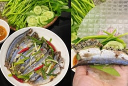 Cách làm món cá nục hấp cuốn bánh tráng rau muống Đà Nẵng, vị đậm đà, không tanh